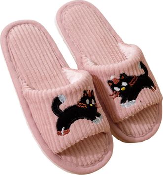 Generic Slippers Women Indoor Footwear With Adorable Cat Design Breathable Shoes For Cozy Home Comfort Anti Slip Moisture Wicking For Ladies Cozy Slippers For