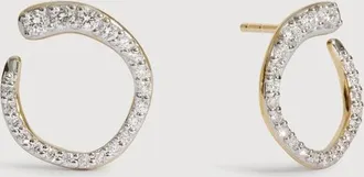 Monica Vinader Gold Riva Pav&eacute; Diamond Wrap Earrings Lab Grown Diamond