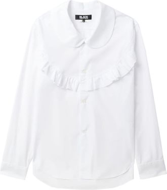 Comme Des Garçons ruffle-trimmed cotton shirt - women - Cotton - S - White