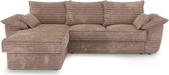 Sia Home Sof&aacute; cama izquierdo pana XXL topo 257 cm