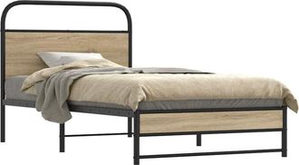 vidaXL vidaXL Giroletto senza Materasso Rovere Fumo 100x200 cm in Truciolato