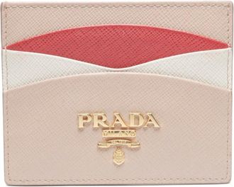 Prada 2020s logo-plaque card holder - Beige