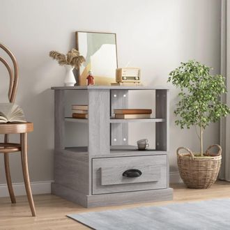 vidaXL Vidaxl - Mesa Auxiliar Madera Contrachapada Gris Sonoma 50x50x60 Cm