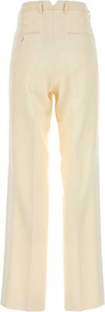 Maison Margiela Womens Mohair Blend Trousers Beige Silk