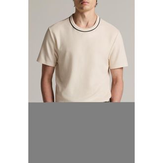 Vince Tipped Pima Cotton Crewneck T-Shirt in Blanco at Nordstrom, Size Xx-Large