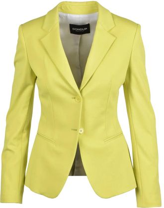 Dondup Green Viscose Polyamide Elastane Fitted Jacket