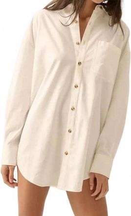 Promesa Oversized Pocket Shirt Dress In Off White