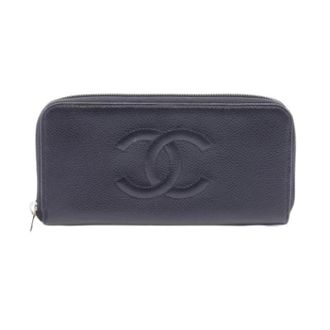 Chanel Pre-owned Vintage Long Wallet (bi-fold) - Dames - Pre-owned - Zwart - Maat: ONE Size Leer