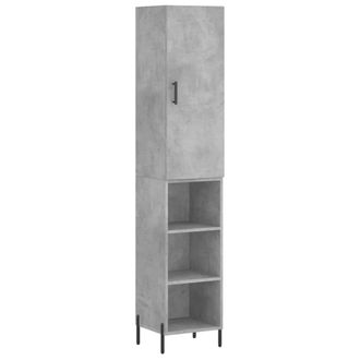 vidaXL Vidaxl - Aparador De Madera Contrachapada Gris Hormig&oacute;n 34,5x34x180 Cm