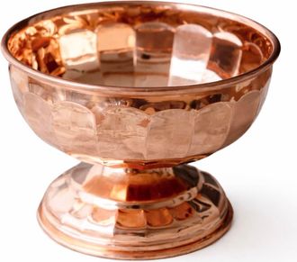 Coppermill Kitchen Vintage Inspired Copper Pedestal Bowls with Scalloped Panel Design - Set of 2 at Nordstrom