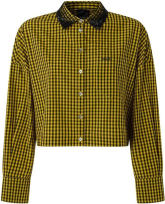 Pinko Carne Shirt - Dames - Overhemden - Groen - M - Katoen - Overhemden