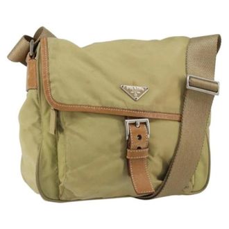 Prada Pre-owned Cross Body Bags, female, Beige, Size: ONE SIZE Pre-owned Vintage Nylon Cross Body Bag