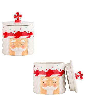 10 Strawberry Street Set Of 2 Nutcracker Face Canister