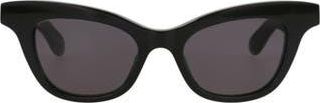 Alexander McQueen 47mm Cat Eye Sunglasses in Black Black Grey at Nordstrom Rack