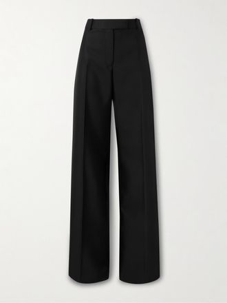 パンツ Alexander Mcqueen High-Waisted Black Wool Palazzo Pants Alexander Mcqueen High-Waisted Black Wool Palazzo Pants