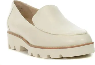 Vionic Womens Vionic Kensley H9623L6100 Loafers Cream Nappa Leather Lug Sole ZAP2196