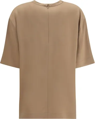 Toteme Womens Satin T-Shirt Latte Viscose T-Shirts & Jerseys