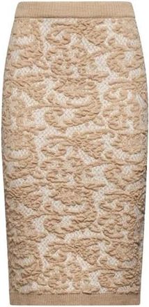 Silvian Heach Kokerrok met decoratief motief - Dames - Midirokken - Beige - 2XS - Wol - Rokken