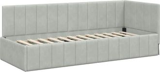 vidaXL Corner Bed Frame Light Grey 80 cm x 200 cm Fabric vidaXL