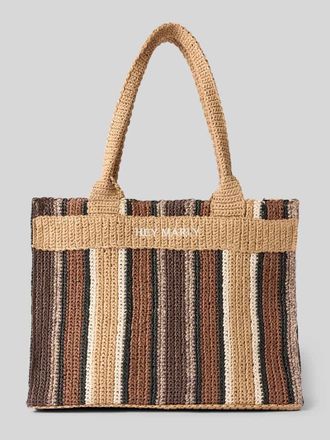 Hey Marly Strandtasche mit Logo-Stitching Modell Beach Bestie in Cognac, Gr&ouml;&szlig;e 1