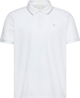 Calvin Klein Poloshirt CALVIN KLEIN SS RFND PQ TPPD CLSS, Herren, Gr. XL, weiss (hellwei&szlig;), Piqu&eacute;, Obermaterial: 100% Baumwolle, unifarben, regular fit normal, Run