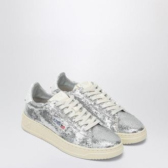 Autry Dallas Sparkling Sneakers In Grey/White Sequins