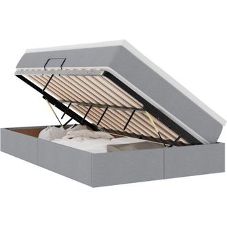 vidaXL Storage Bed with Mattress Light Grey 120 x 190 cm Polyester vidaXL