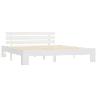 Berkfield Home Bed Frame White Solid Pine Wood 180x200 cm Super King