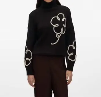 Vero Moda Fatima Knitted Pullover Sweater In Brown Chocolate Torte