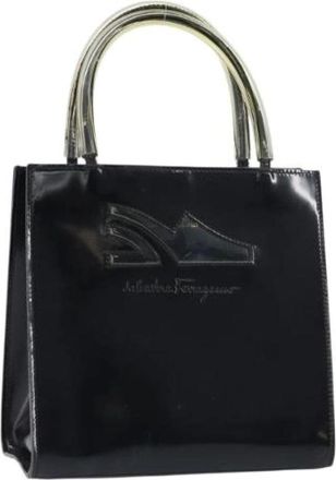 Ferragamo Pre-owned Handbags, female, Black, Size: ONE SIZE Pre-owned Coated Canvas Handbag