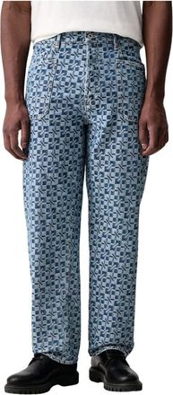 Kenzo Cargo Monkey Jeans Kenzogram - Heren - Jeans - Blauw - Maat: W32 Katoen