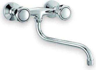 No Brand Rubinetto gruppo lavello a muro bagno in ottone cromato