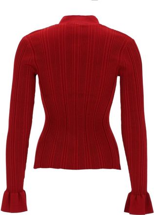 Self Portrait Jewel Button Cardigan - Red