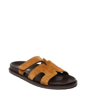 Steve Madden Manu - Sandali con fascette in camoscio color cognac-Marrone