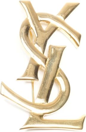 Saint Laurent Spilla con logo anni 90 - Oro