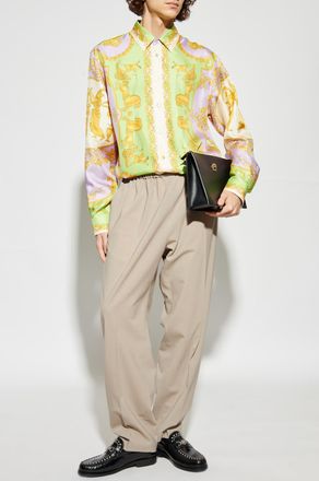 Versace Silk Shirt With Print, Mens, Multicolour
