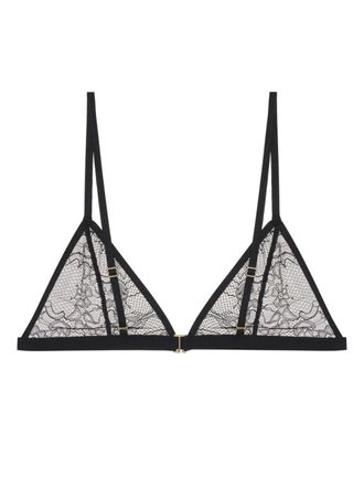 Anine Bing Eileen lace triangle bralette - Black