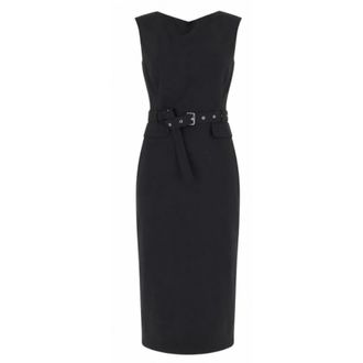 Pinko Acalypha Midi Jurk - Dames - Casual kleedjes - Zwart - S - Kleedjes