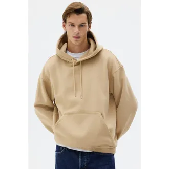 H&M Loose Fit Hoodie in Beige at Nordstrom, Size Xx-Large