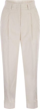PESERICO 500-Stripe Velvet Trousers