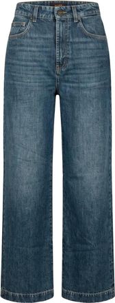 Moorer Comfortabele Jeans met Hoge Taille - Dames - Loose Fit Jeans - Blauw - W27 - Katoen - Jeans