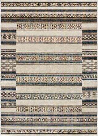 Atticgo Alfombra de viscosa étnica beige/multicolor 160x230 cm