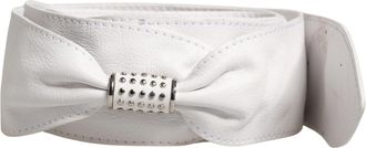 Orciani Women White Leather Embellished Wide Waist Cintura Womens Belt (Pre-Owned)