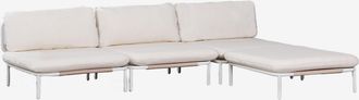 Sklum Sof&aacute; Modular De Jard&iacute;n De 3 Piezas Y Puff En Acero Roubly Sklum