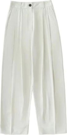 STUDIO NICHOLSON Pantalones Acuna de Pierna Ancha con Pliegues - Trousers - Mujer - Blanco - M