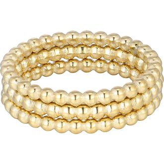 Adornia Set of 3 Beaded Stacking Rings in Gold at Nordstrom Rack, Size 7