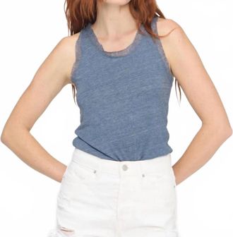 Bloomingdale's Misty Mesh Trim Tank Top In Deep Indigo