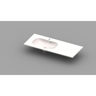 NEMO Spring Ovum 20 meubelwastafel links 1200 x 500 x 200 mm met overloop wit kunstmarmer