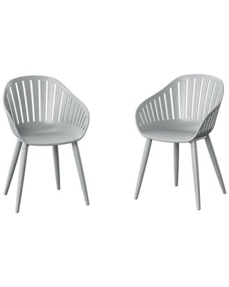 Amazonia Teak 2 Piece Grey Aluminium Chair Patio