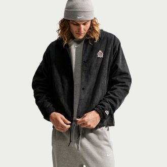 Nike Mens Club Corduroy Coaches Jacket in Black | IQ7654-010